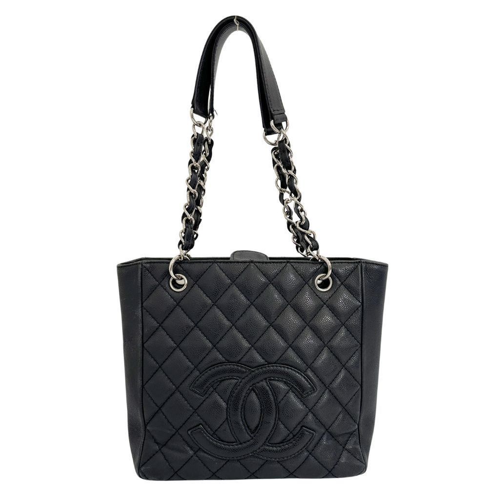 CHANEL PST Tote Shoulder Bag Caviar Skin